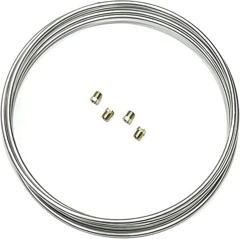 The Stop Shop Stainless Steel Fuel Line Coil Roll 5/16 Inch,16 Feet With 4 Steel SAE 5/16" Fittings Included, Made in USA in Saudi Arabia