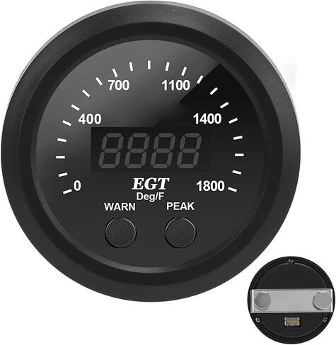 Gas Temperature Gauge Fit for Ultra Thin 0-1800℉ Red LED for Truck EGT Display, Universal Auto Accessories in Saudi Arabia