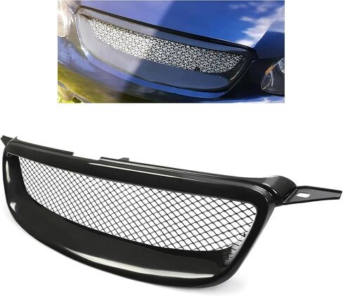 Hecasa Front Pumper Grill متوافق مع 2003-2007 Toyota Corolla ce le le s xrs 4-door grille mesh powder black in Saudi Arabia