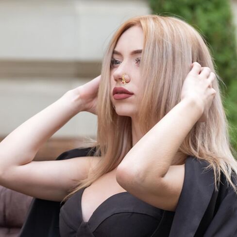 8pcs حل حلقات الأنف ، طوق للنساء ، طوق الأنف المتدلي بالأنف المجوهرات الثابتة ، وورقة الذهب in Saudi Arabia