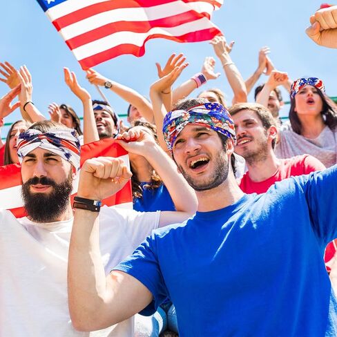 JaGely 12 Pcs 4th of July Patriotic Hairband American Flag Headbands for Women Red White and Blue Stretchy Bandanas, Non Slip Wide Knotted USA Flag Hair Accessories for Independence Day Memorial Day in Saudi Arabia