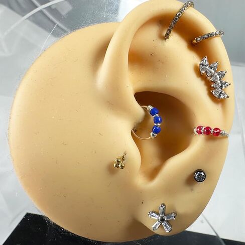 ثلاثية غير لامع 22 مقياس 22 (0.6 مم) 925 sterling الفضة خاتم الأنف - الغضروف - Daith - Rook - الفص - محارة ثقب المجوهرات الجسم in Kuwait