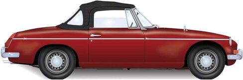 MGB Convertible Top with Zipper 3 Plastic Windows 1971-1980 Black Crush Grain Vinyl in Kuwait