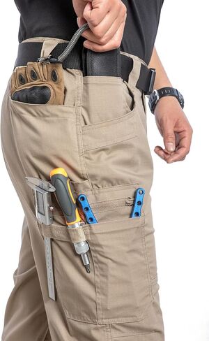 Mansdour Men's Ripstop Stretch Work Bants خفيفة الوزن مقاومة للماء سروال البضائع in Kuwait