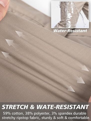 Mansdour Men's Ripstop Stretch Work Bants خفيفة الوزن مقاومة للماء سروال البضائع in Kuwait