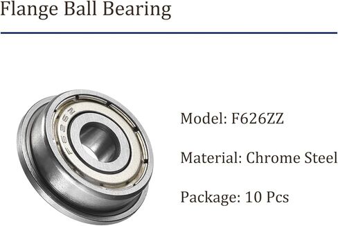10 قطع F688ZZ محمل كروي ذو حواف - [8 × 16 × 5 مم] محامل عجلات بديلة لاستخدام محور الشاحنة اليدوية لجزازة العشب، فولاذ الكروم، ABEC1 in Kuwait