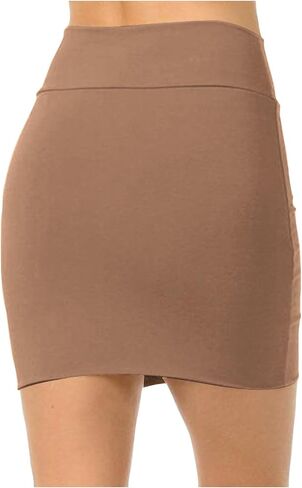 تنورة ميني للسيدات في Bodycon Mini Mini مرنة عالية الخصر العمل الصلبة العمل العمل التنانير القصيرة الصيفية ملابس الموضة ملابس in Kuwait