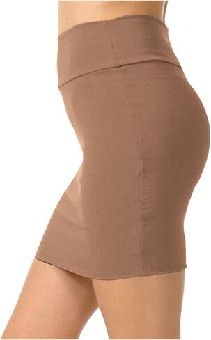 تنورة ميني للسيدات في Bodycon Mini Mini مرنة عالية الخصر العمل الصلبة العمل العمل التنانير القصيرة الصيفية ملابس الموضة ملابس in Kuwait