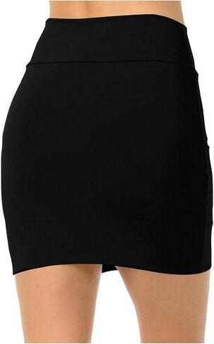 تنورة ميني للسيدات في Bodycon Mini Mini مرنة عالية الخصر العمل الصلبة العمل العمل التنانير القصيرة الصيفية ملابس الموضة ملابس in Kuwait
