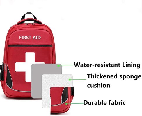 First Aid Bag Empty Red Emergency Medical Bag First Responder Trauma Multi-Pocket Traveling Field Trips Camping Essentials (RED-5PCS) in Kuwait
