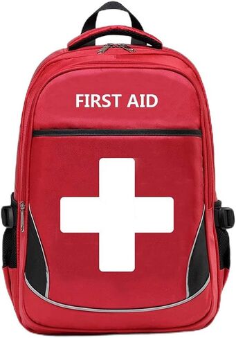 First Aid Bag Empty Red Emergency Medical Bag First Responder Trauma Multi-Pocket Traveling Field Trips Camping Essentials (RED-5PCS) in Kuwait