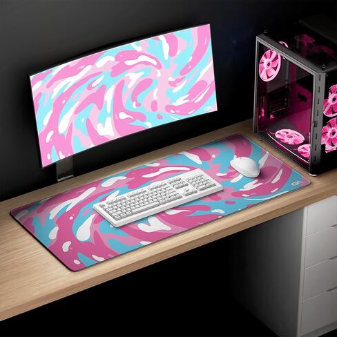 GutzyAiden Swirl XXL Gaming Mouse Pad | 36" x 18" | Hybrid Polyester Fabric Top | Non-Slip Rubber Base | 4mm Thick (Arctic Swirl) in Saudi Arabia