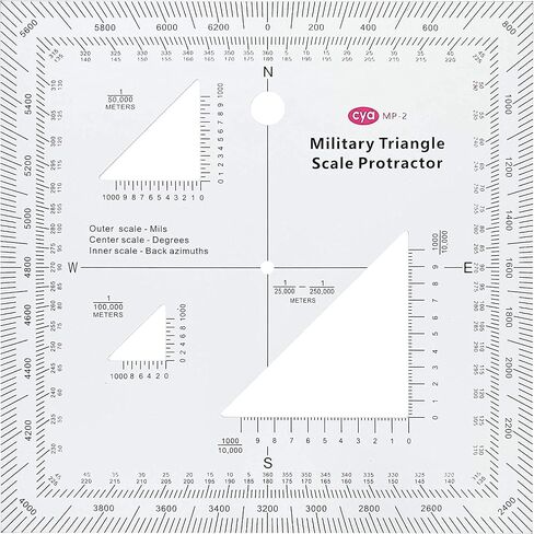 1.2mm Transparent Plastic Military UTM/MGRS Coordinate Scale Map Reading and Land Navigation Topographical Map Scale, Protractor and Grid Coordinate Reader in Saudi Arabia