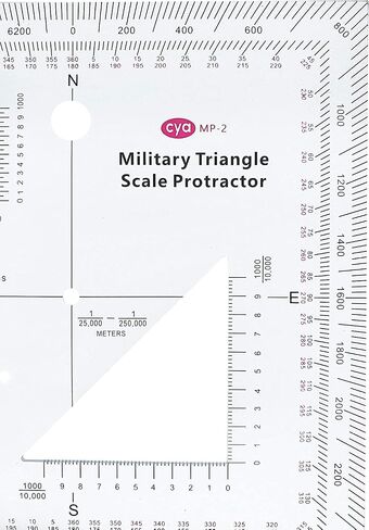 1.2mm Transparent Plastic Military UTM/MGRS Coordinate Scale Map Reading and Land Navigation Topographical Map Scale, Protractor and Grid Coordinate Reader in Saudi Arabia