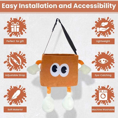 2-in-1 Car Trash Can with Tissue Holder, Plush Design, Back Seat Organizer (Brown) in Saudi Arabia