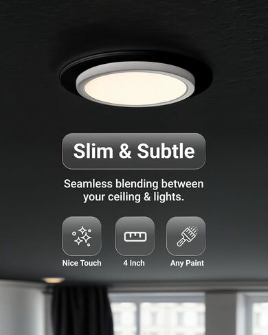 Sunco 12 Pack Goof Rings for 6 Inch Recessed Lights Black Can Light Goof Trim Ring, Outer Diameter 8.6-inch, Inner Diameter 6.2-inch, Durable Plastic Design, Matte Finish, Flush Mount in Kuwait