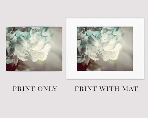 Shabby Chic Aqua Blue Flower 8x10" Unframed Art Print with 11x14" White Mat - French Country Style Floral Wall Decor for Bedroom, Bathroom or Office - Gift for Her in Saudi Arabia