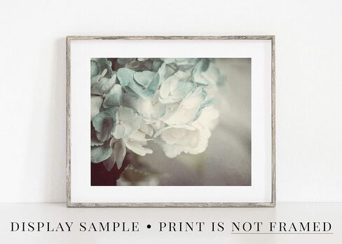 Shabby Chic Aqua Blue Flower 8x10" Unframed Art Print with 11x14" White Mat - French Country Style Floral Wall Decor for Bedroom, Bathroom or Office - Gift for Her in Saudi Arabia