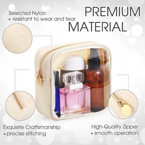 Meanplan 3 قطع حقيبة مستحضرات تجميل شفافة صغيرة مقاومة للماء حقيبة مكياج للنساء حقيبة مستحضرات تجميل صغيرة محمولة للمحفظة بسحاب وحقائب لطيفة ومكياج وأدوات الزينة ومحفظة سفر in Kuwait
