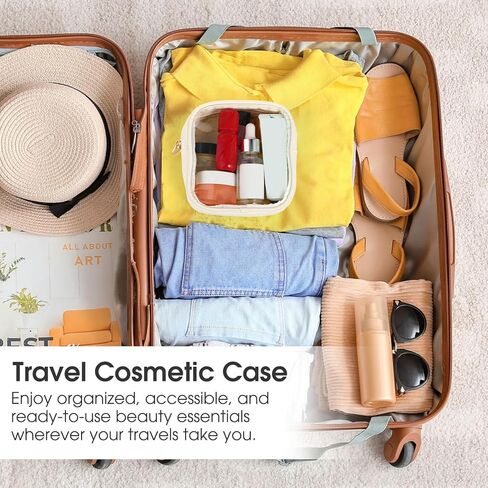 Meanplan 3 قطع حقيبة مستحضرات تجميل شفافة صغيرة مقاومة للماء حقيبة مكياج للنساء حقيبة مستحضرات تجميل صغيرة محمولة للمحفظة بسحاب وحقائب لطيفة ومكياج وأدوات الزينة ومحفظة سفر in Kuwait