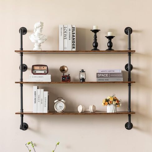Rustic Wall Bathroom Shelves Industrial Pipe Shelf for Bathroom,3-Tiers Bathroom Shelves Over Toilet Towel Shelf for Bathroom in Saudi Arabia