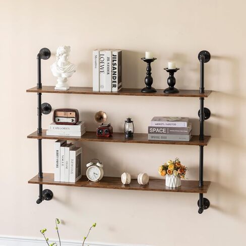 Rustic Wall Bathroom Shelves Industrial Pipe Shelf for Bathroom,3-Tiers Bathroom Shelves Over Toilet Towel Shelf for Bathroom in Saudi Arabia