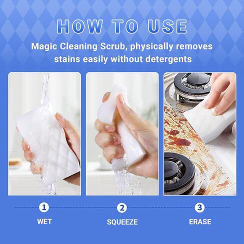 Magic Sponges Eraser,12 Pack Colorful Magic Cleaning Pads, Long Lasting, Premium Melamine Cleaning Sponges for Kitchen,Bathroom,Furniture,Sink, Universal Cleaner in Saudi Arabia