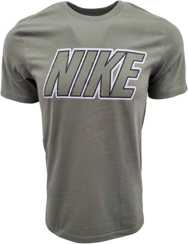 Nike Mens Italic Graphic Logo Crewneck T-Shirt (Large, Black (Multi-Unify)) in Saudi Arabia