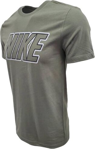 Nike Mens Italic Graphic Logo Crewneck T-Shirt (Large, Black (Multi-Unify)) in Saudi Arabia