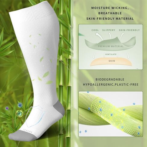 LEVSOX Wide Calf Compression Socks for Women&Men Plus Size 15-20mmHg Knee High Large Support Stockings for Circulation in Saudi Arabia