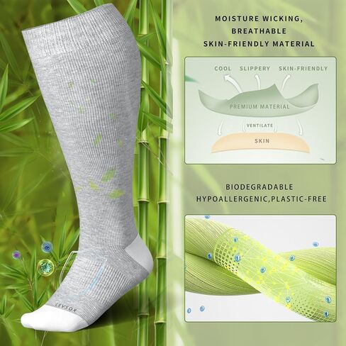 LEVSOX Wide Calf Compression Socks for Women&Men Plus Size 15-20mmHg Knee High Large Support Stockings for Circulation in Saudi Arabia