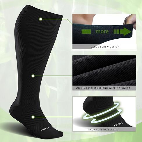 LEVSOX Wide Calf Compression Socks for Women&Men Plus Size 15-20mmHg Knee High Large Support Stockings for Circulation in Saudi Arabia
