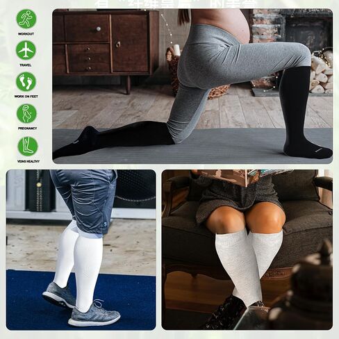 LEVSOX Wide Calf Compression Socks for Women&Men Plus Size 15-20mmHg Knee High Large Support Stockings for Circulation in Saudi Arabia
