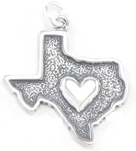 TEXAS Charm Pendant Deep in the HEART of STATE Bracelet .925 925 STERLING SILVER in Saudi Arabia