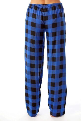 Pajama Pants Women Casual Loose Comfy Wide Leg Plaid Pants Sleep Bell Bottom Lounge Cute Pajama Sleepwear in Saudi Arabia