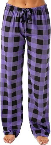 Pajama Pants Women Casual Loose Comfy Wide Leg Plaid Pants Sleep Bell Bottom Lounge Cute Pajama Sleepwear in Saudi Arabia