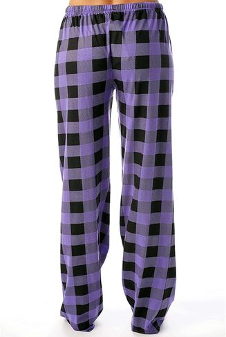 Pajama Pants Women Casual Loose Comfy Wide Leg Plaid Pants Sleep Bell Bottom Lounge Cute Pajama Sleepwear in Saudi Arabia