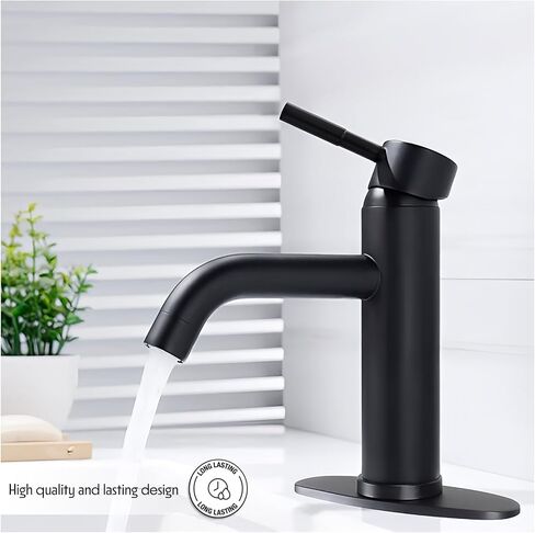 WMF Single Handle Bathroom Faucet, Brushed Nickel Bath Faucet, with Pop Up Drain & Deck Plate, Single Hole 4" Centerset Faucet for Vanity, Countertop, Washbasin, Farmhouse, Lavatory Bathroom Sink in Saudi Arabia