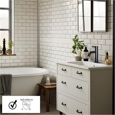 WMF Single Handle Bathroom Faucet, Brushed Nickel Bath Faucet, with Pop Up Drain & Deck Plate, Single Hole 4" Centerset Faucet for Vanity, Countertop, Washbasin, Farmhouse, Lavatory Bathroom Sink in Saudi Arabia