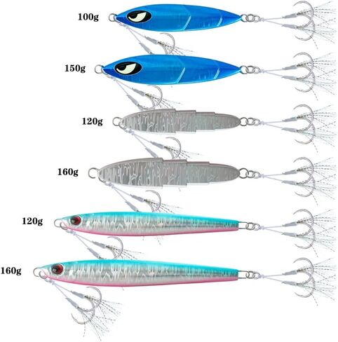 OCEAN CAT 1 PC Lead Metal Flat Slow Fall Pitch Fishing Jigs Lures Sinking Vertical Jigging Painted Spoons Bait with Butterfly Hook for Saltwater Fishing in Kuwait