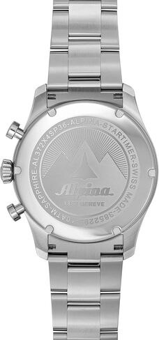 Alpina Men's Startimer Chronograph Big Date Swiss Quartz Stainless Steel Watchm Black Dial Model: AL-372BW4S26B in Saudi Arabia