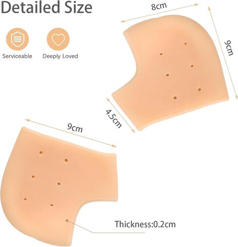 2 Pairs Silicone Heel Cups Blister Prevention Heel Sleeves Gel Guard for Women and Men Heel Pain Relief (Flesh Colored, One Size) in Kuwait