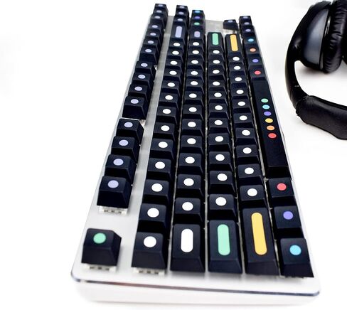 أغطية مفاتيح MOLGRIA، مجموعة GMK Dots White 129 للوحة المفاتيح 60/65/80/100 بالمائة، أغطية مفاتيح مخصصة PBT Cherry للوحة المفاتيح Gateron Kailh Cherry MX 104/87/71/61 in Saudi Arabia