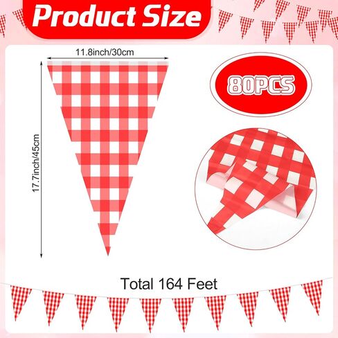 MARFOREVER 164 Ft Black and White Checkered Flag Banner, 80 Pcs Racing Flags Race Car Pennant Banner Flag Monster Truck Birthday Party Decorations for Outdoor Indoor Decorations, 17.7 x 11.8 inches in Kuwait