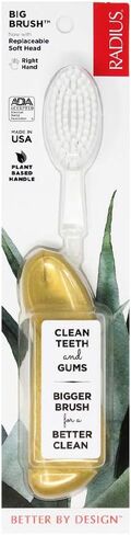 RADIUS Big Brush BPA Free & ADA Accepted Toothbrush Designed to Improve Gum Health & Reduce Gum Issues - Right Hand - Assorted - Pack of 6 in Kuwait