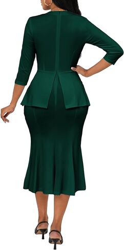 Elegant Church Dress for Women Midi Dresses Work Wear Vintage Pencil Dress for Business Casual Outfits in Kuwait