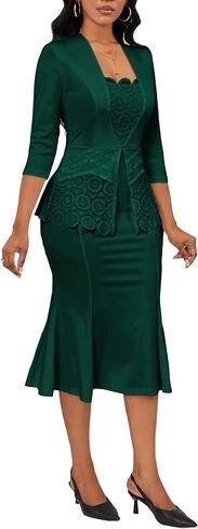 Elegant Church Dress for Women Midi Dresses Work Wear Vintage Pencil Dress for Business Casual Outfits in Kuwait
