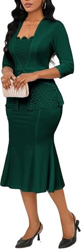 Elegant Church Dress for Women Midi Dresses Work Wear Vintage Pencil Dress for Business Casual Outfits in Kuwait
