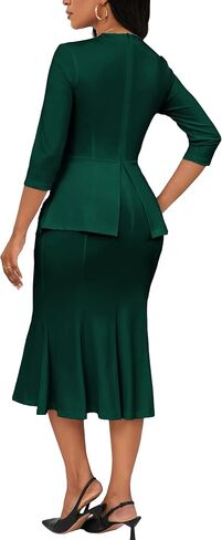 Elegant Church Dress for Women Midi Dresses Work Wear Vintage Pencil Dress for Business Casual Outfits in Kuwait