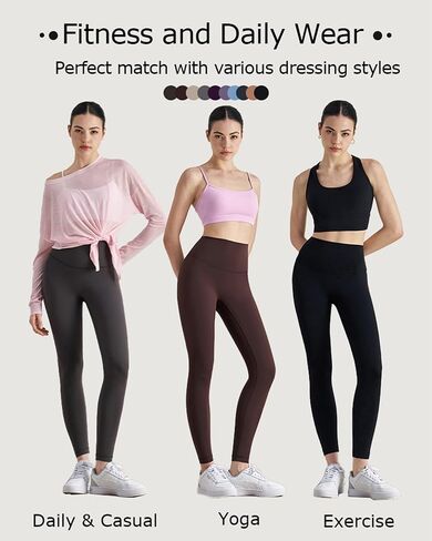 Women High Waist Yoga Leggings with Tummy Control Seamless Moisture Wicking 4-Way Stretch Workout Pants for Running Gym in Saudi Arabia
